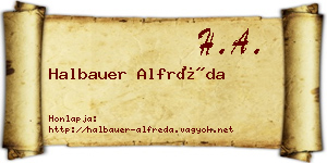 Halbauer Alfréda névjegykártya